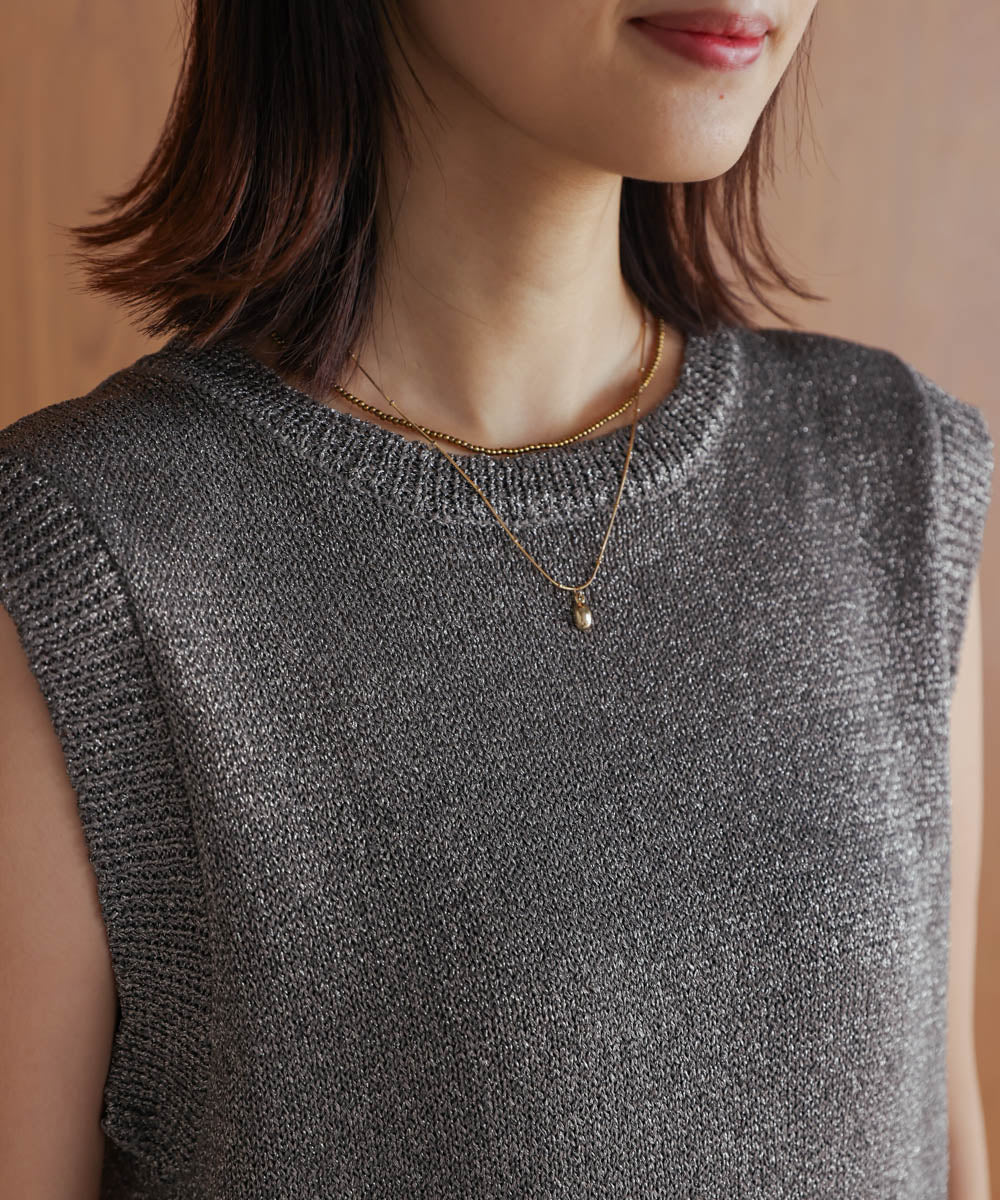 【WEB限定】ラメノースリーブニット