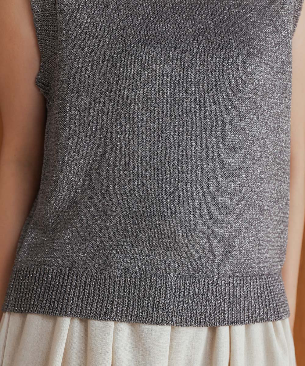 【WEB限定】ラメノースリーブニット