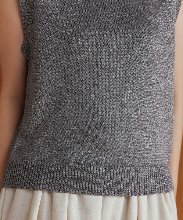 【WEB限定】ラメノースリーブニット