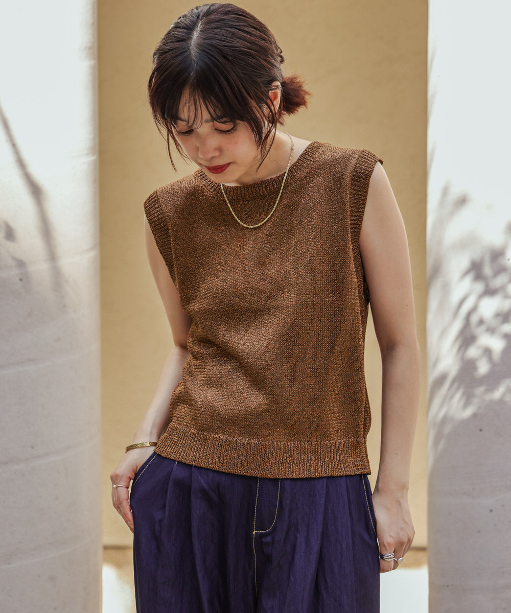 【WEB限定】ラメノースリーブニット