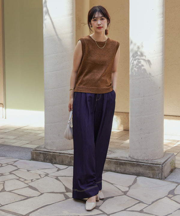 【WEB限定】ラメノースリーブニット