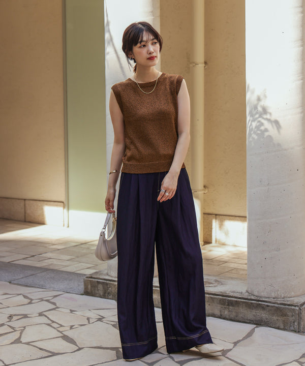 【WEB限定】ラメノースリーブニット