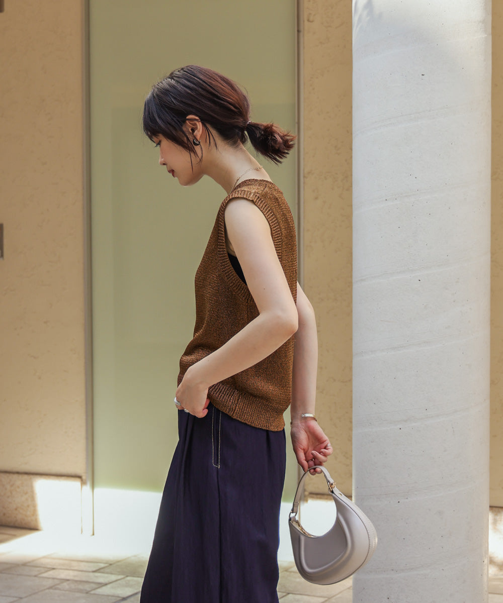 【WEB限定】ラメノースリーブニット