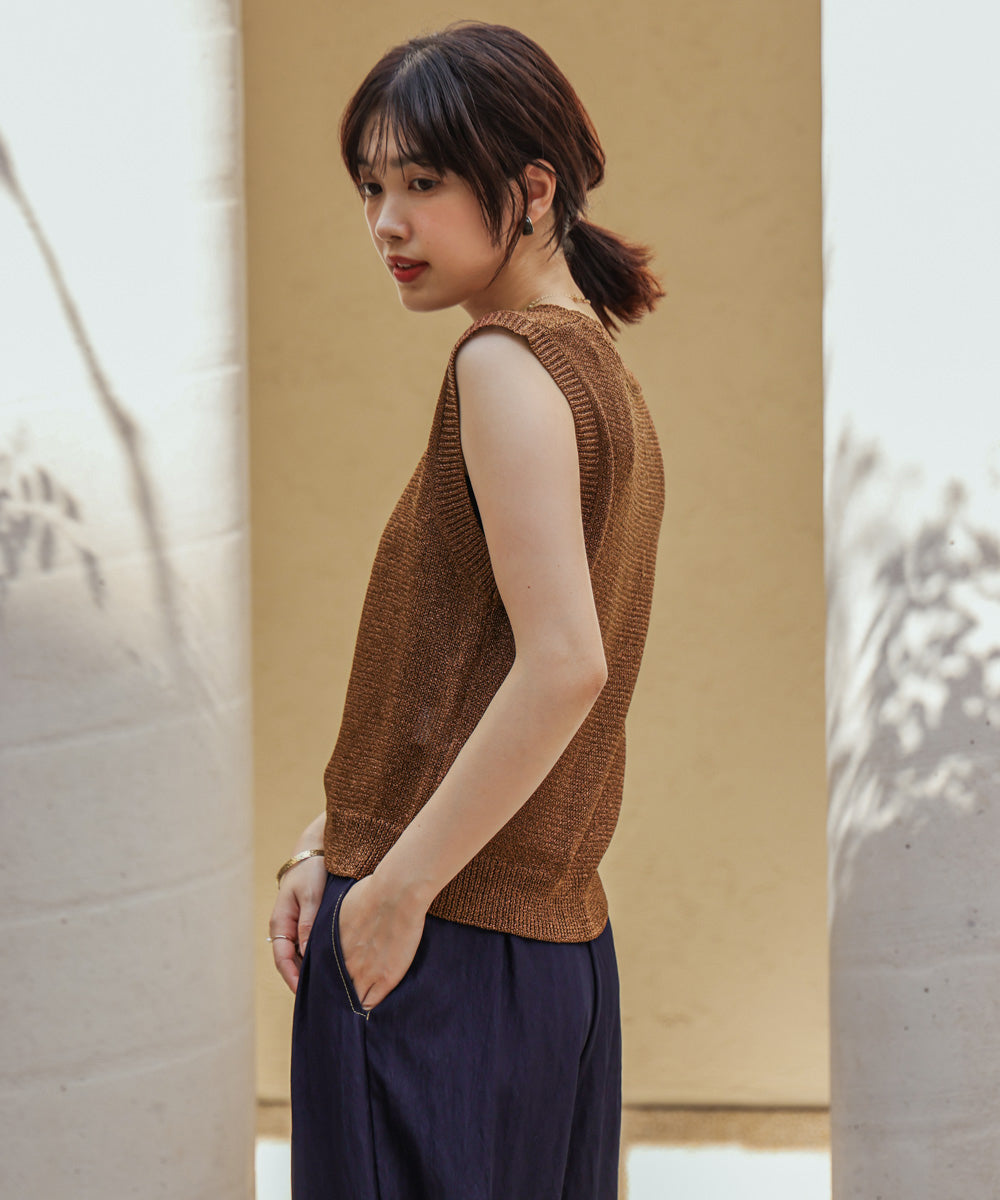 【WEB限定】ラメノースリーブニット