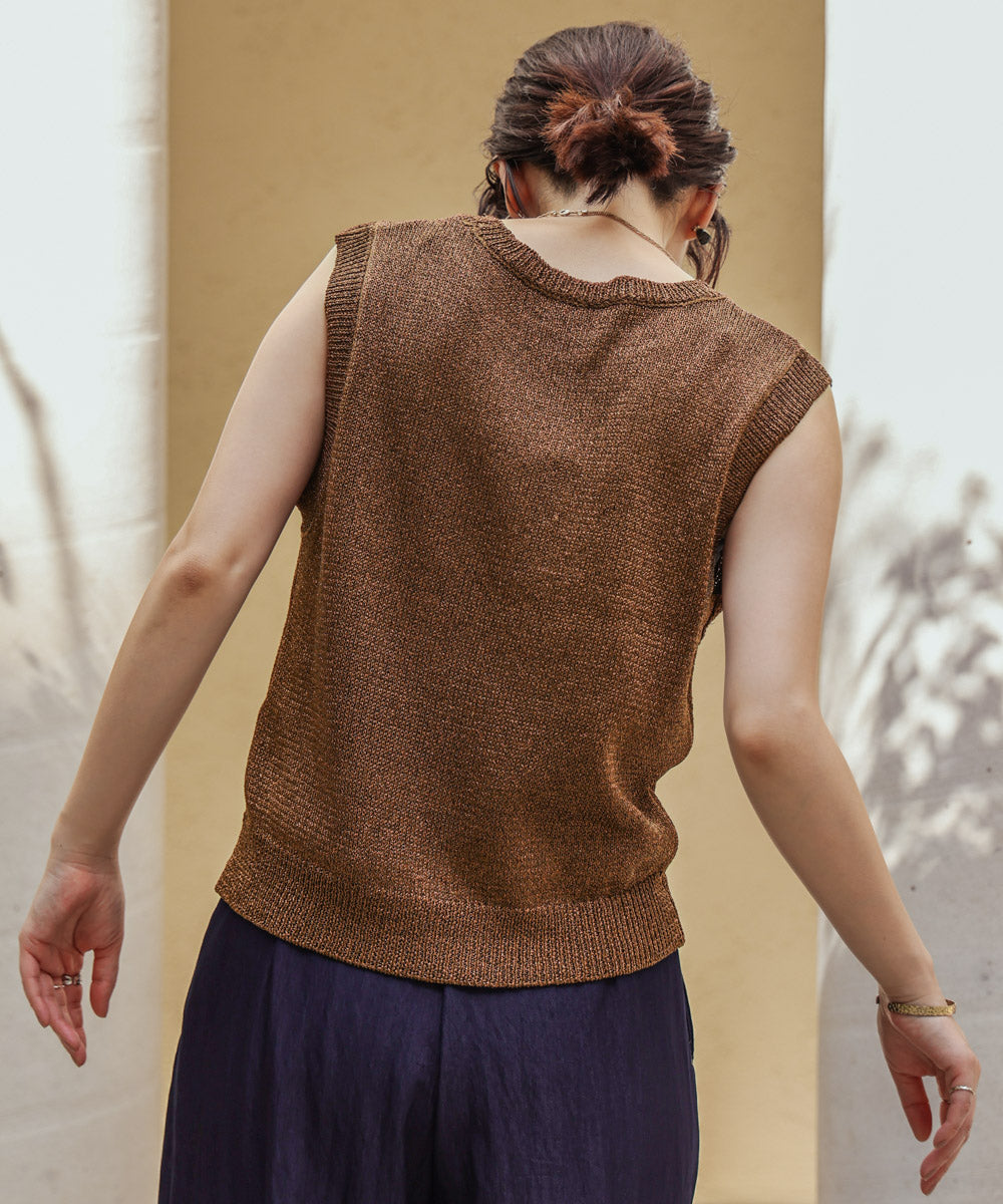 【WEB限定】ラメノースリーブニット