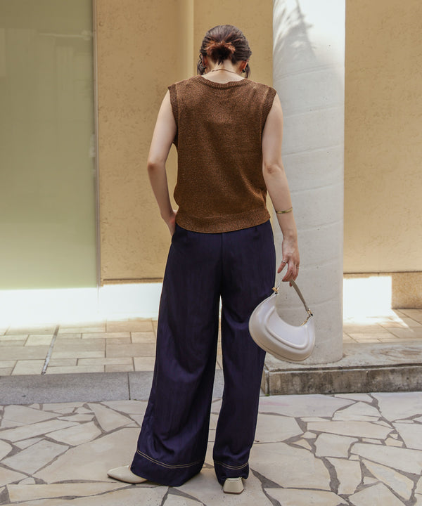 【WEB限定】ラメノースリーブニット