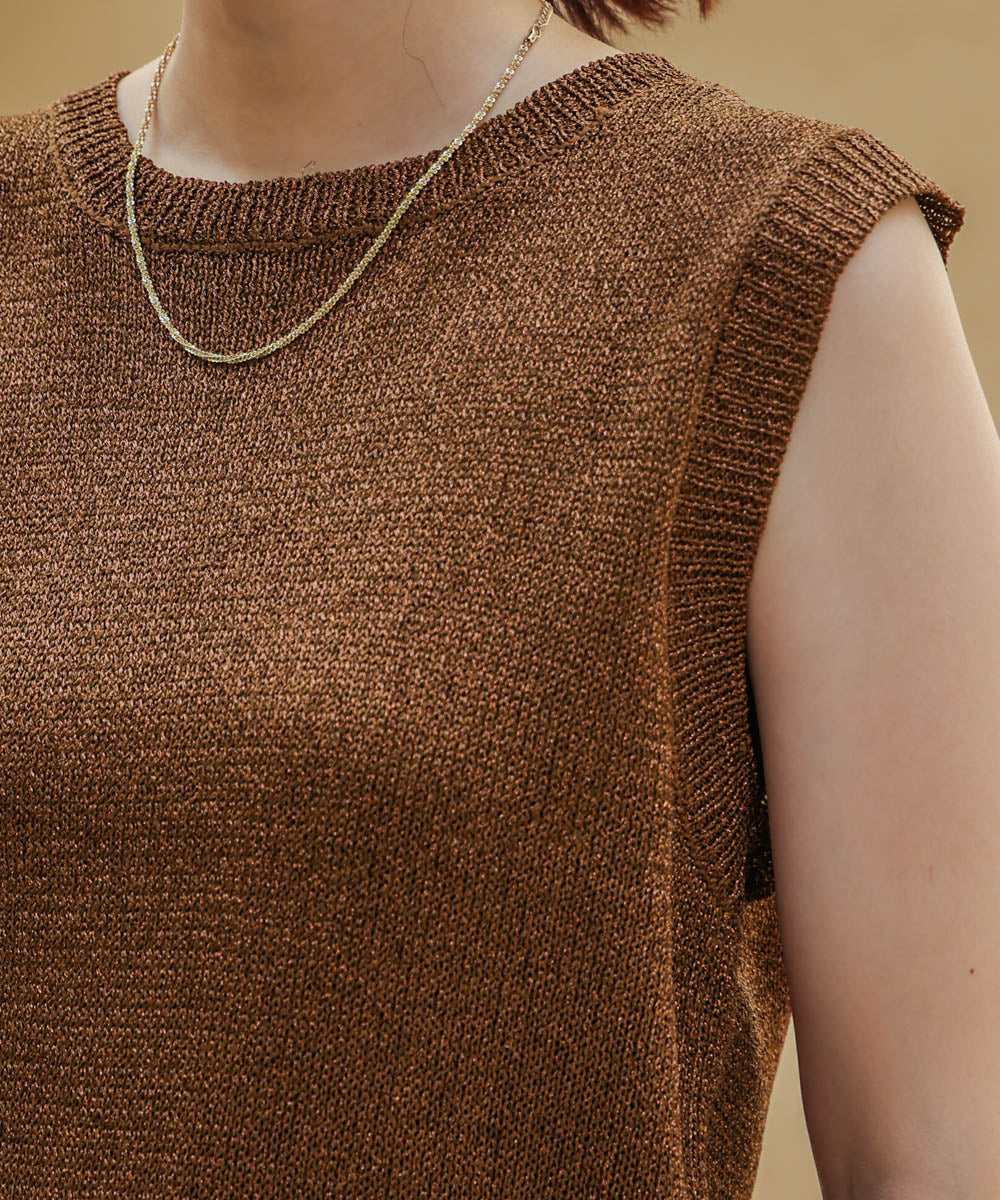 【WEB限定】ラメノースリーブニット