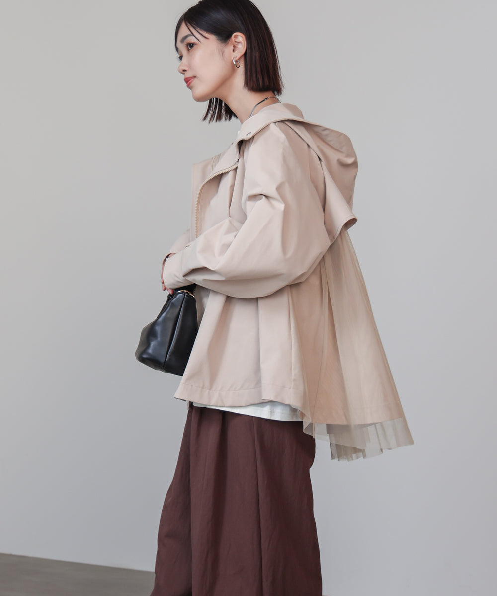 撥水加工バックチュールブルゾン