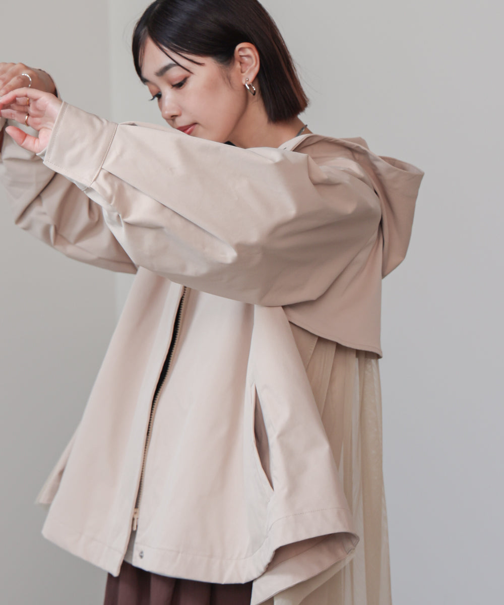 撥水加工バックチュールブルゾン