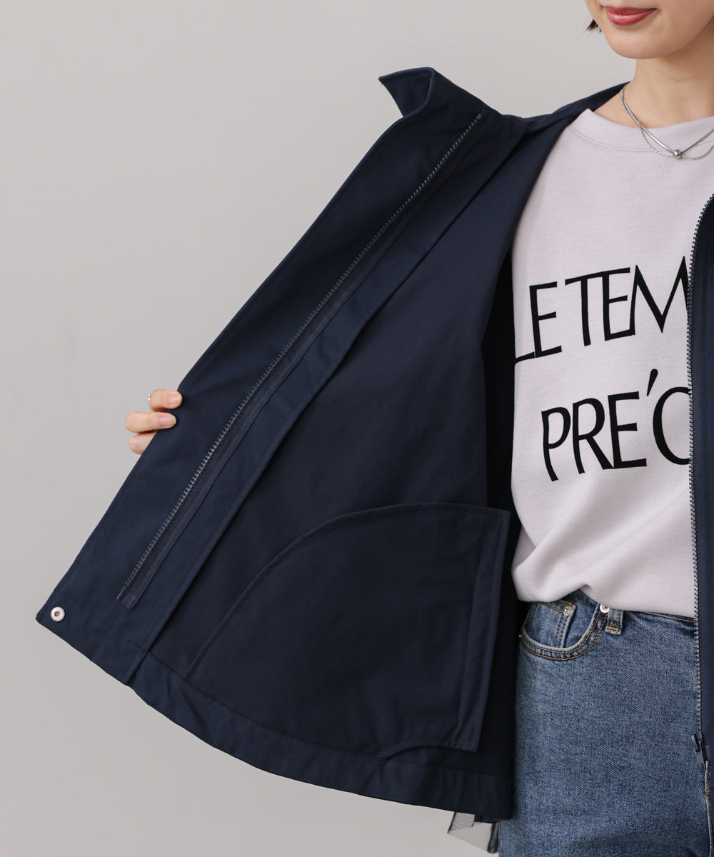 撥水加工バックチュールブルゾン