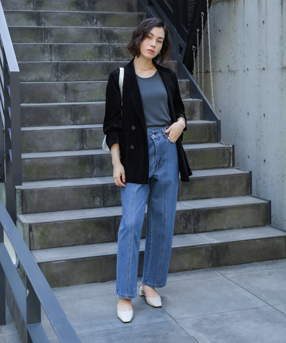 【WEB限定】デニムアシメパンツ