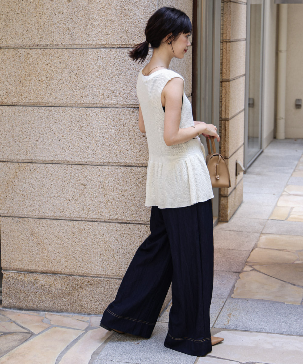 【WEB限定】ペプラムゴールドボタンベスト