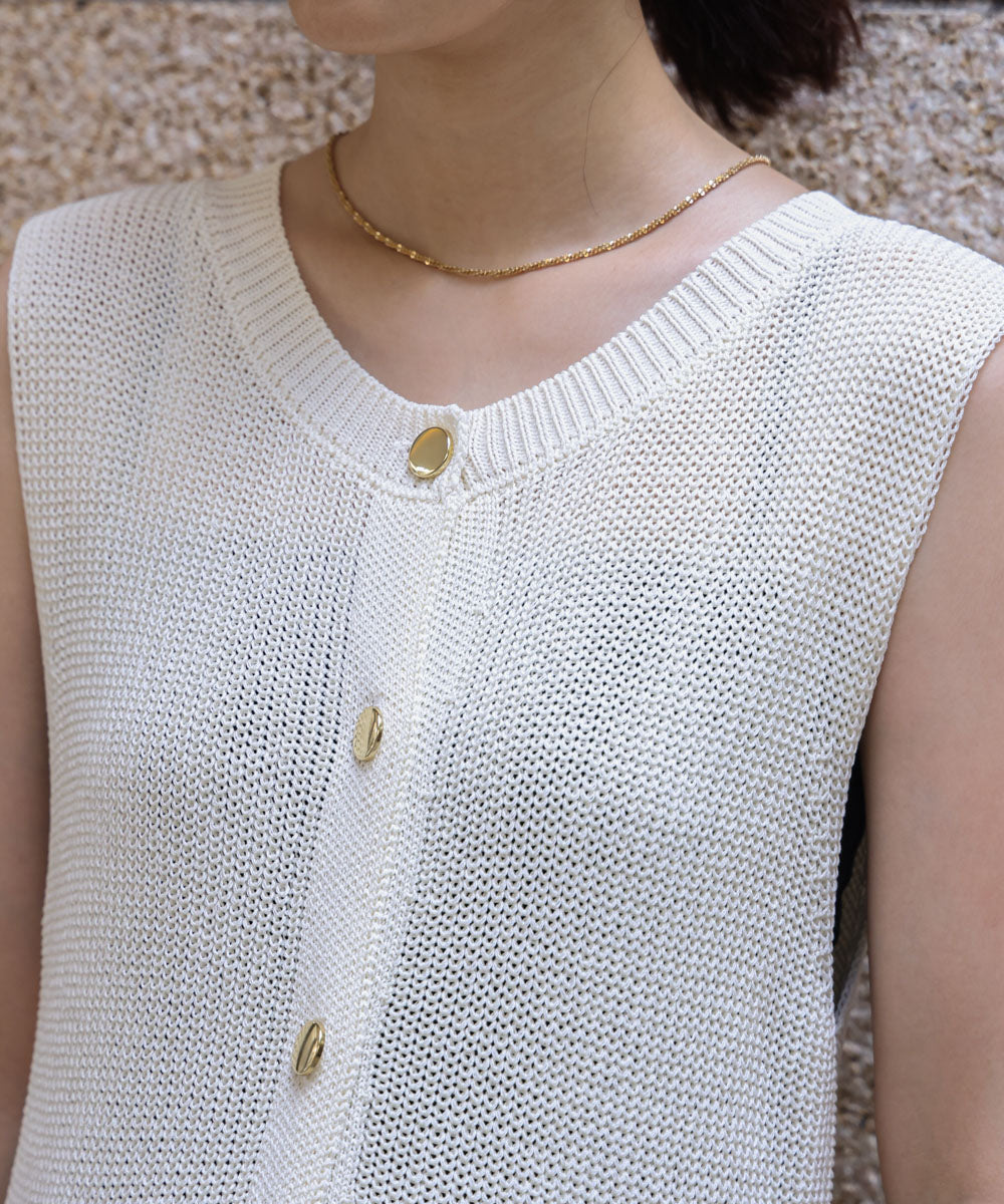 【WEB限定】ペプラムゴールドボタンベスト