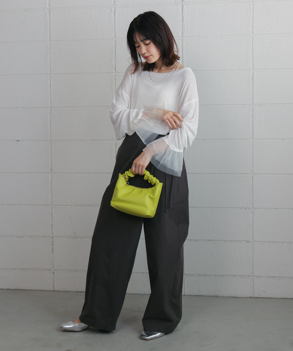 【WEB限定】チュールペプラム袖プルオーバー