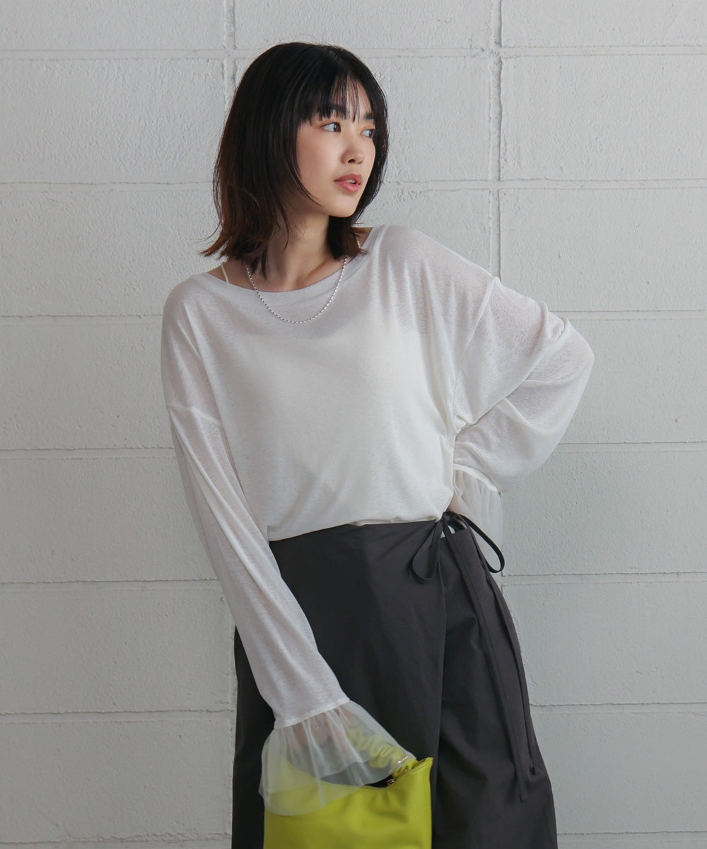 【WEB限定】チュールペプラム袖プルオーバー