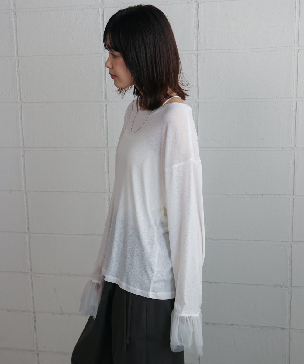 【WEB限定】チュールペプラム袖プルオーバー