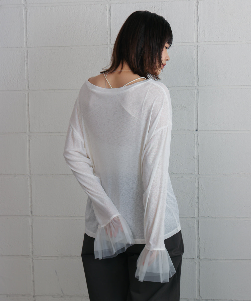 【WEB限定】チュールペプラム袖プルオーバー