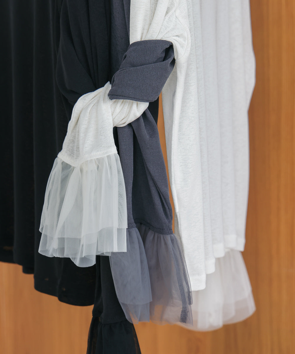 【WEB限定】チュールペプラム袖プルオーバー