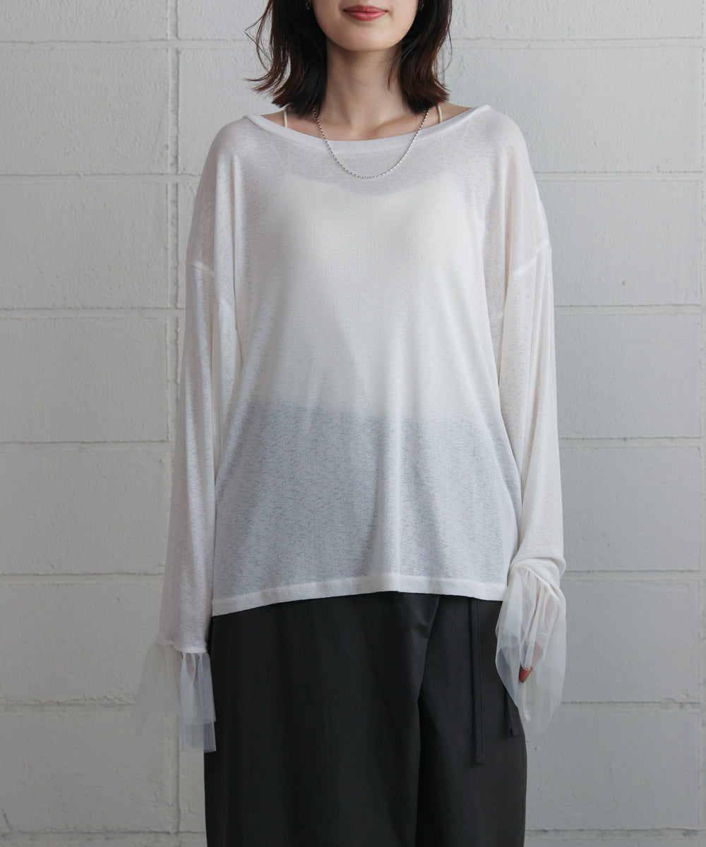 【WEB限定】チュールペプラム袖プルオーバー