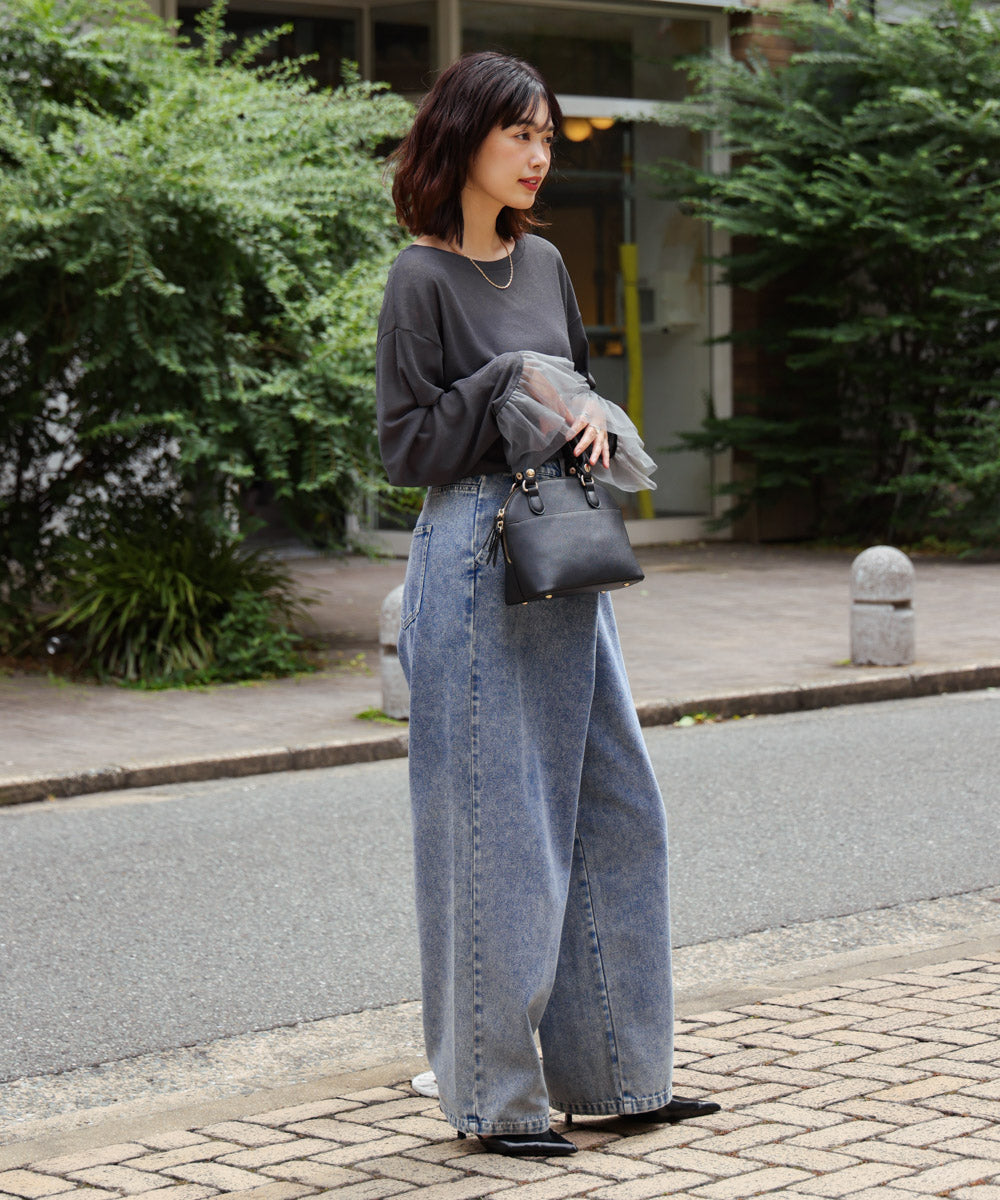 【WEB限定】チュールペプラム袖プルオーバー