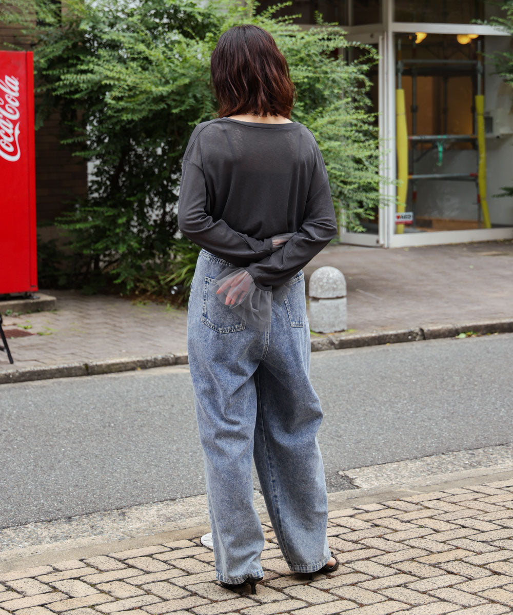 【WEB限定】チュールペプラム袖プルオーバー