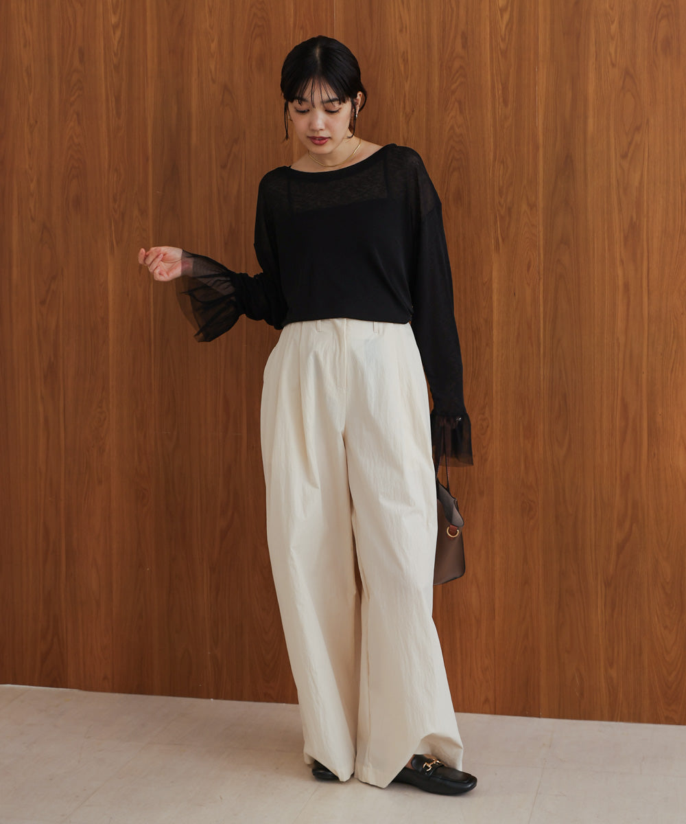 【WEB限定】チュールペプラム袖プルオーバー