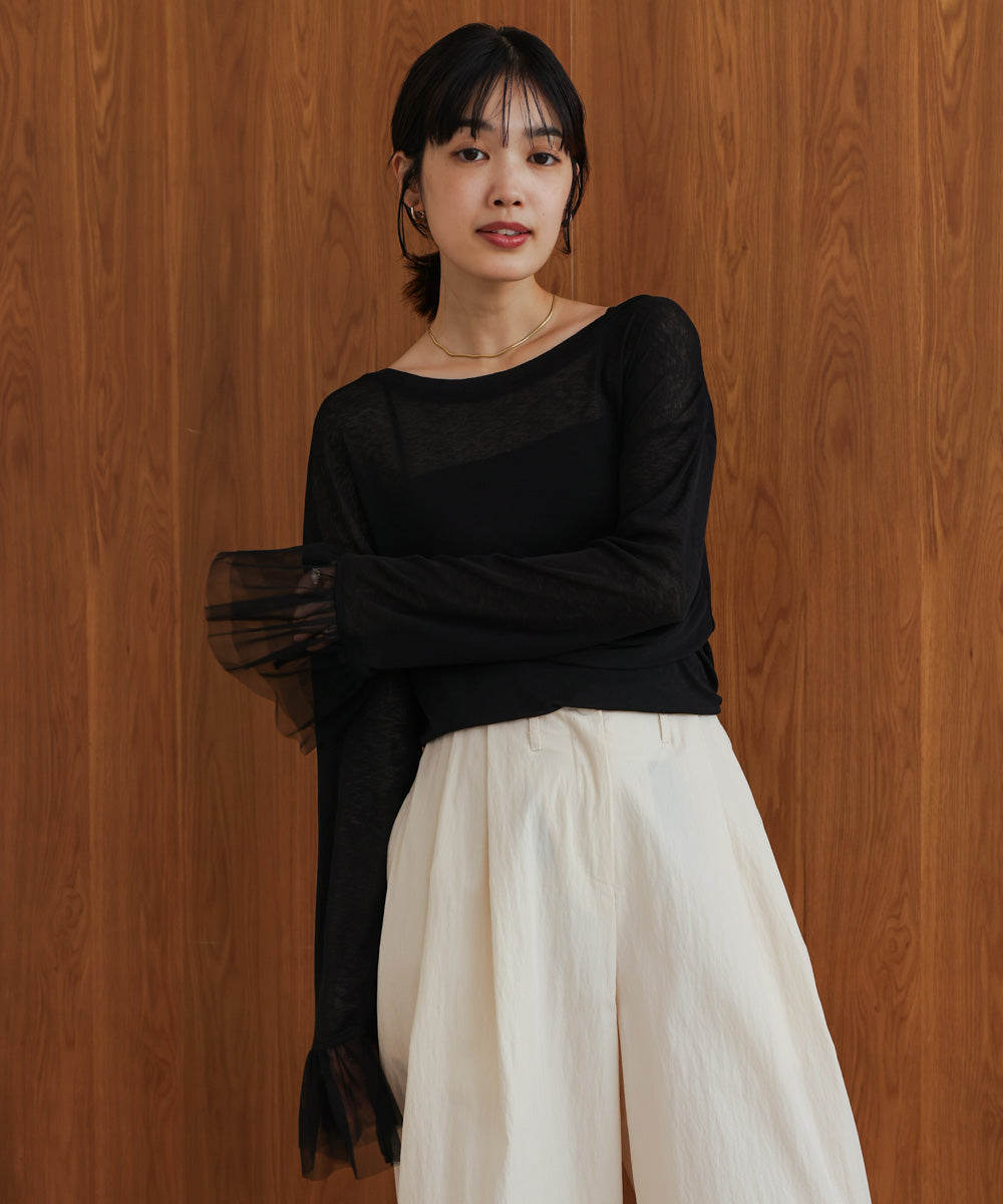 【WEB限定】チュールペプラム袖プルオーバー