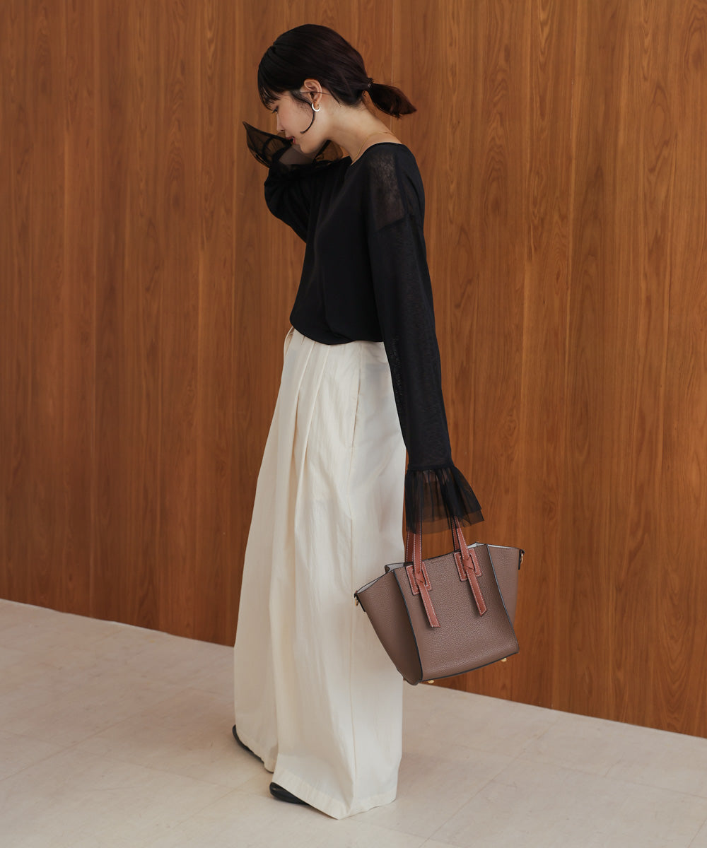 【WEB限定】チュールペプラム袖プルオーバー