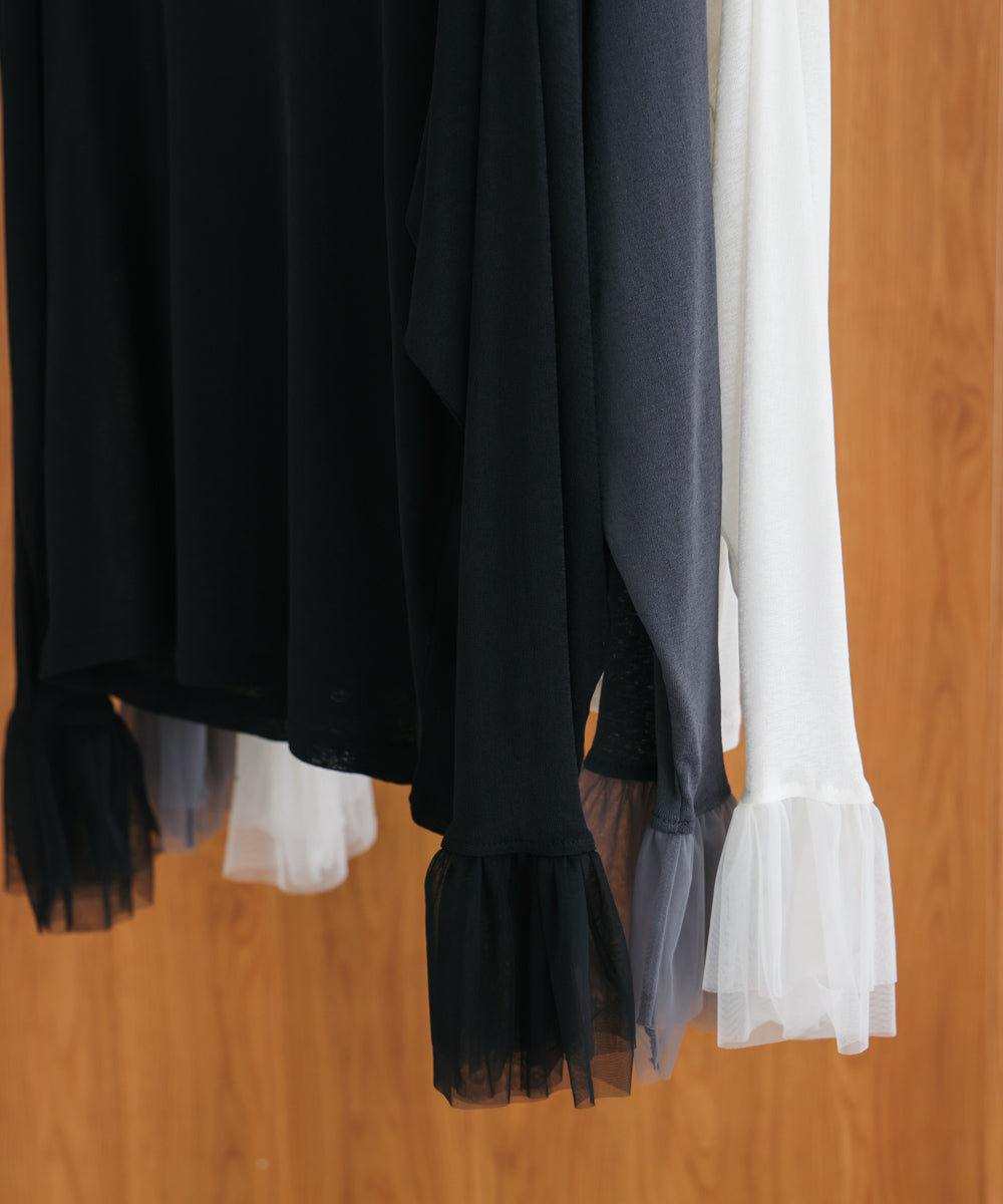 【WEB限定】チュールペプラム袖プルオーバー