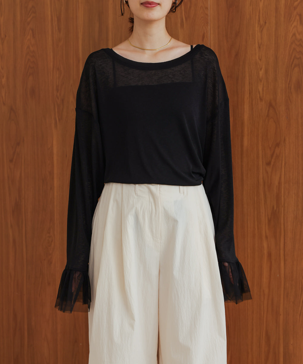 【WEB限定】チュールペプラム袖プルオーバー