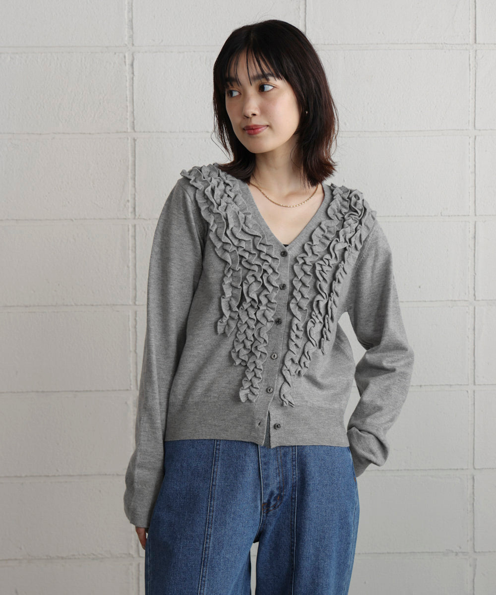 【WEB限定】フリルニットカーディガン