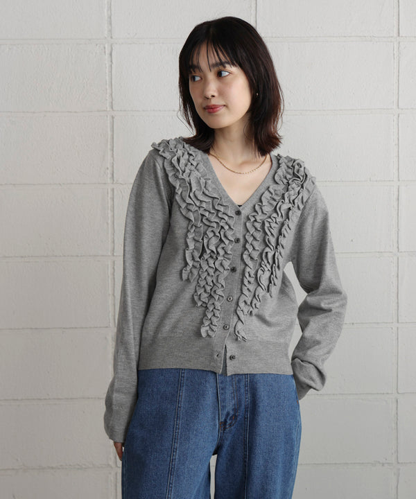 【WEB限定】フリルニットカーディガン