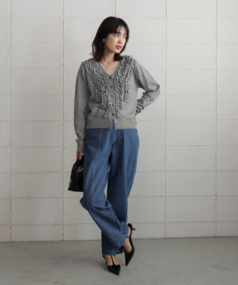 【WEB限定】フリルニットカーディガン