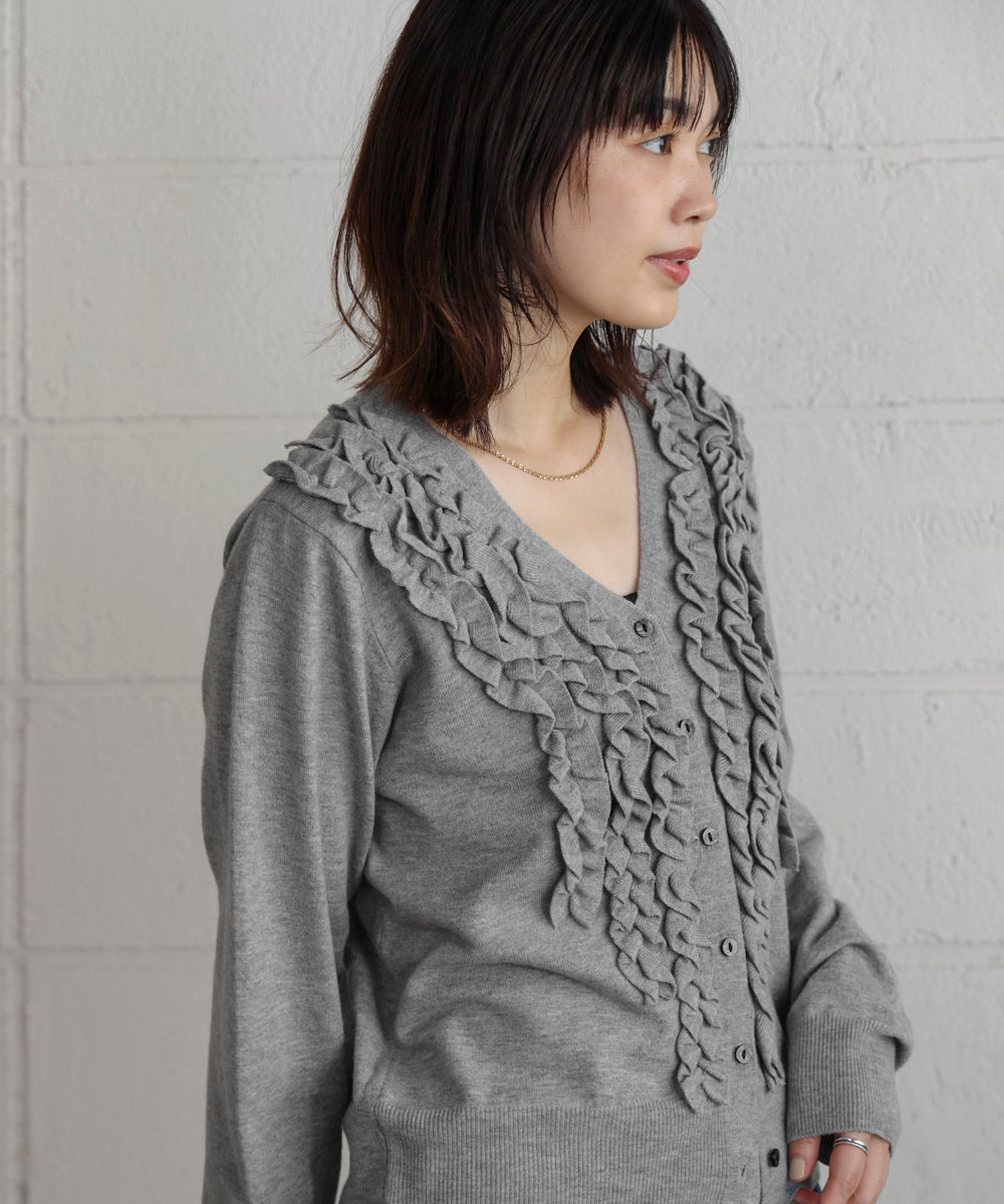 【WEB限定】フリルニットカーディガン