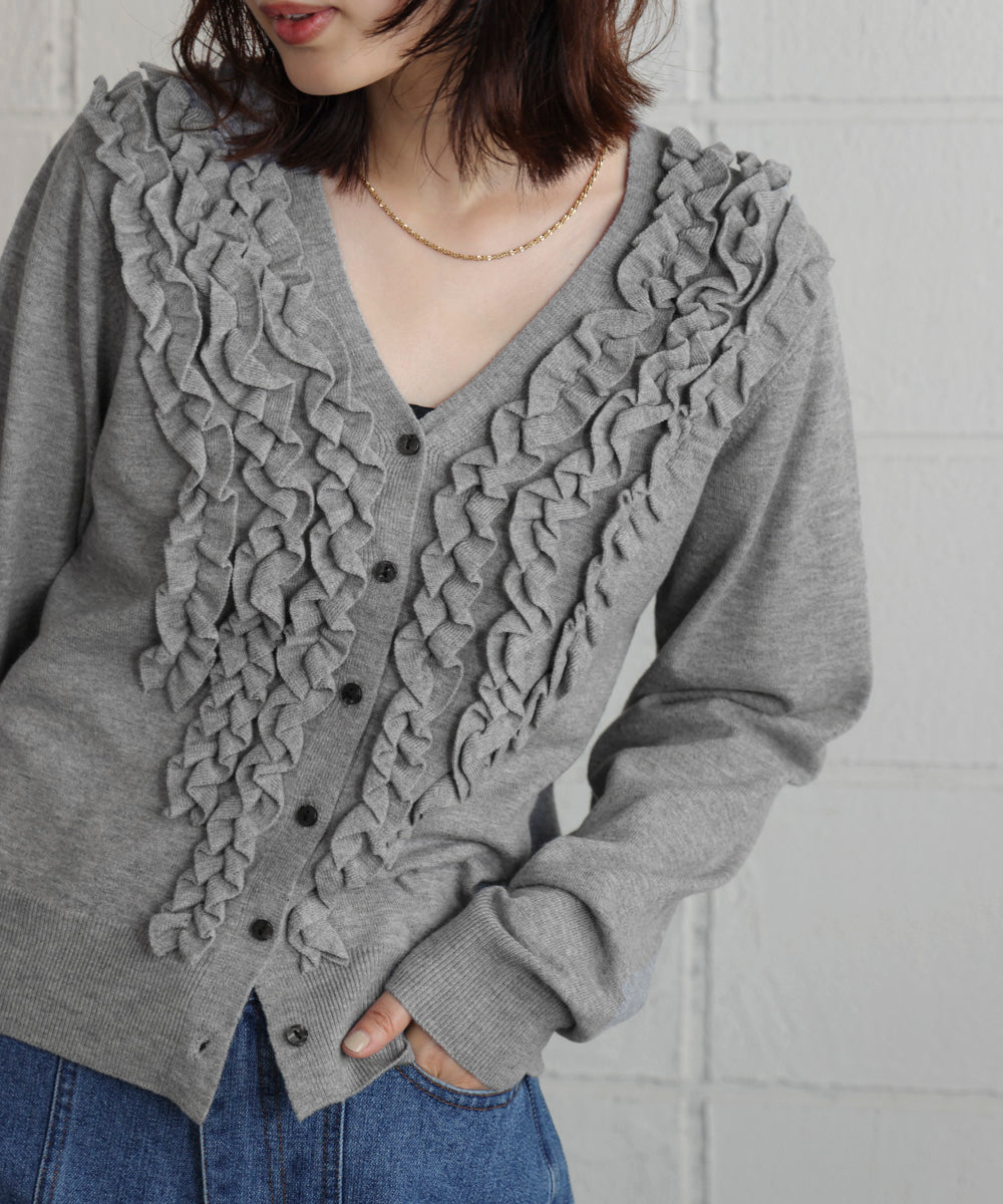 【WEB限定】フリルニットカーディガン