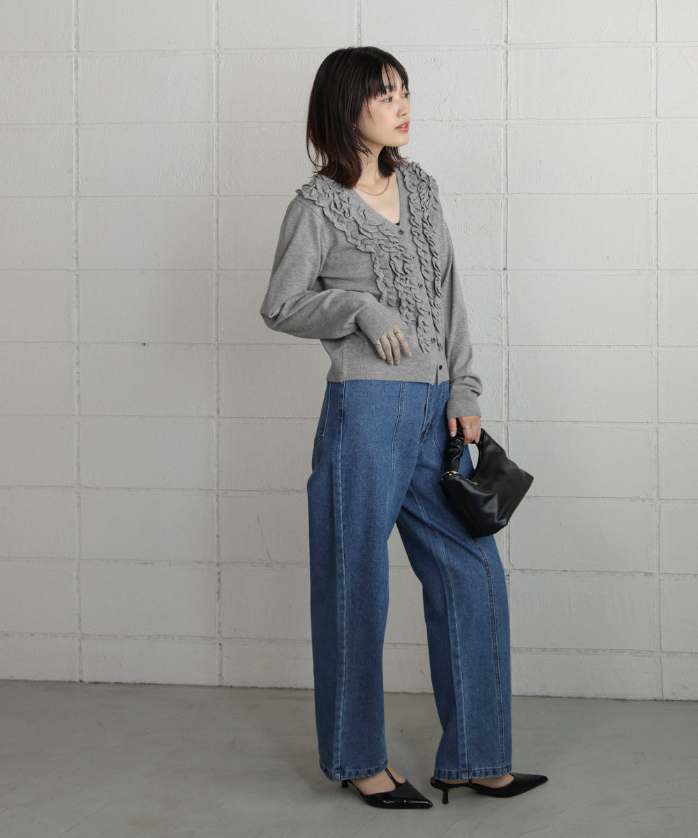 【WEB限定】フリルニットカーディガン