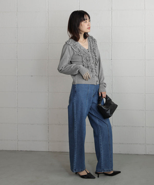 【WEB限定】フリルニットカーディガン