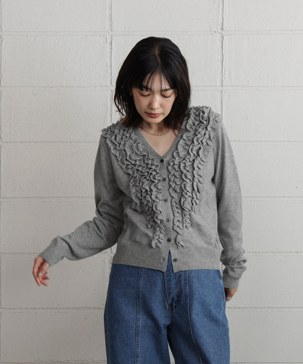【WEB限定】フリルニットカーディガン