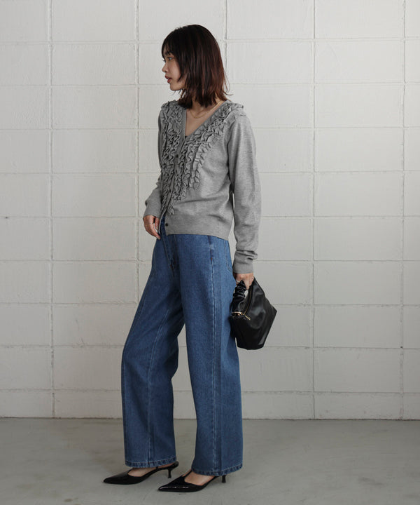 【WEB限定】フリルニットカーディガン