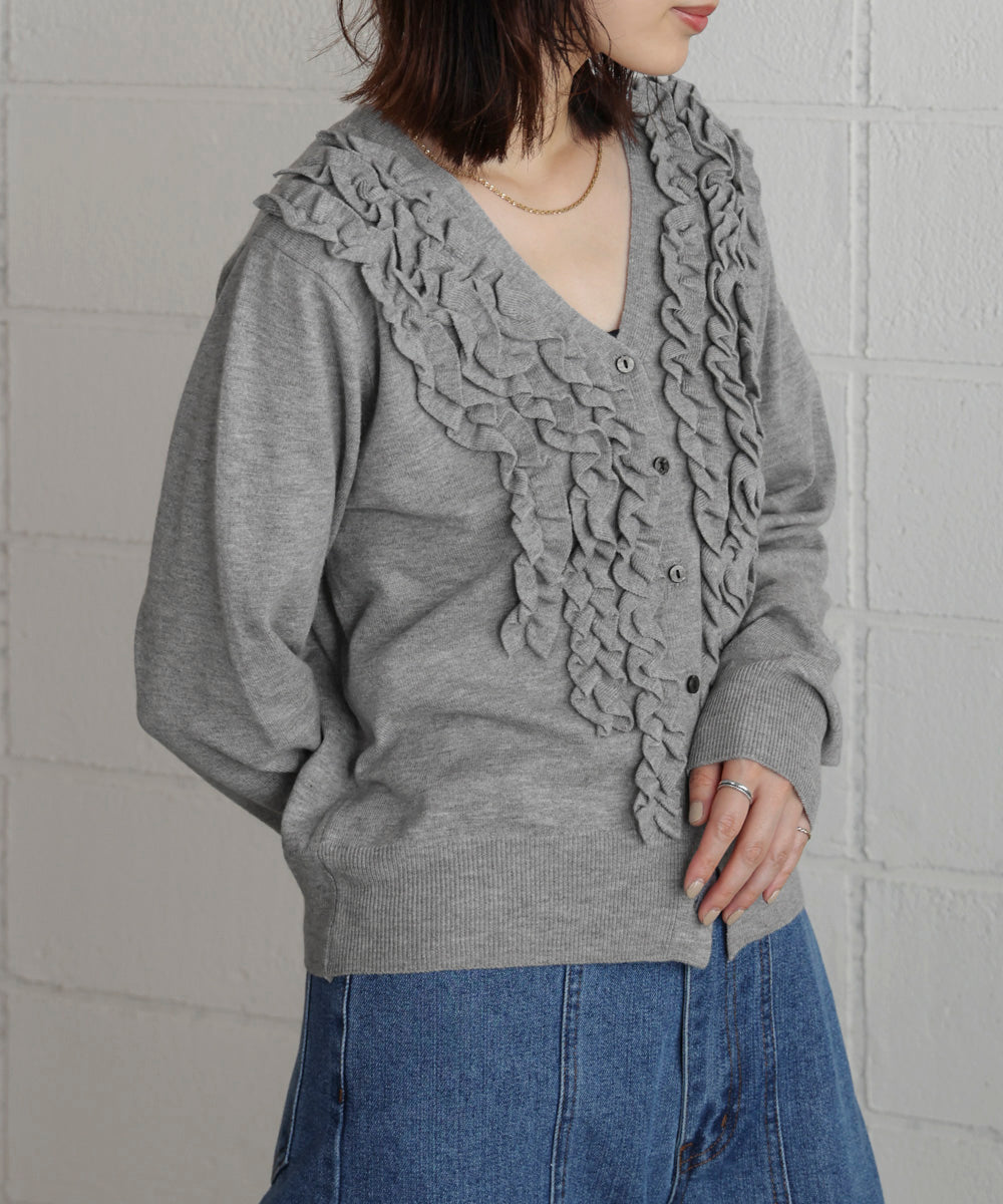 【WEB限定】フリルニットカーディガン