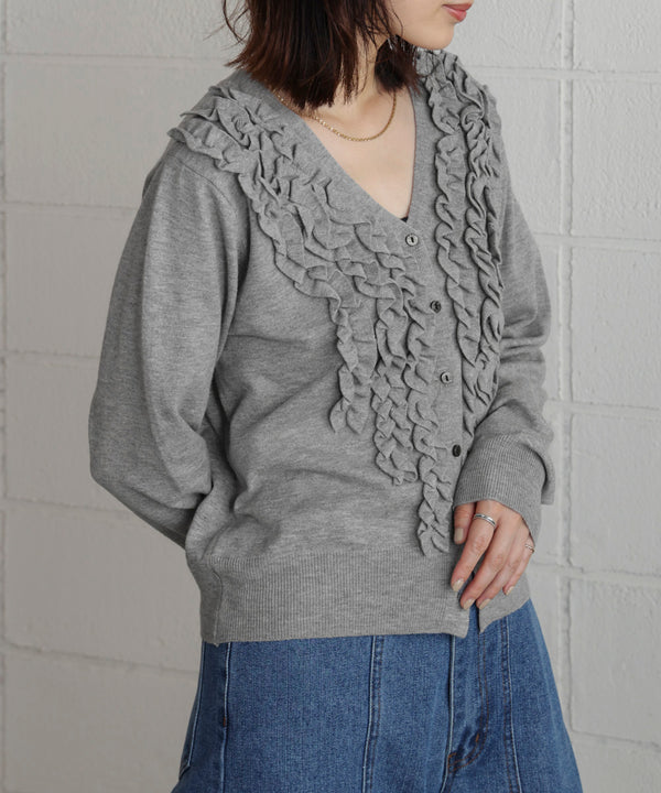 【WEB限定】フリルニットカーディガン