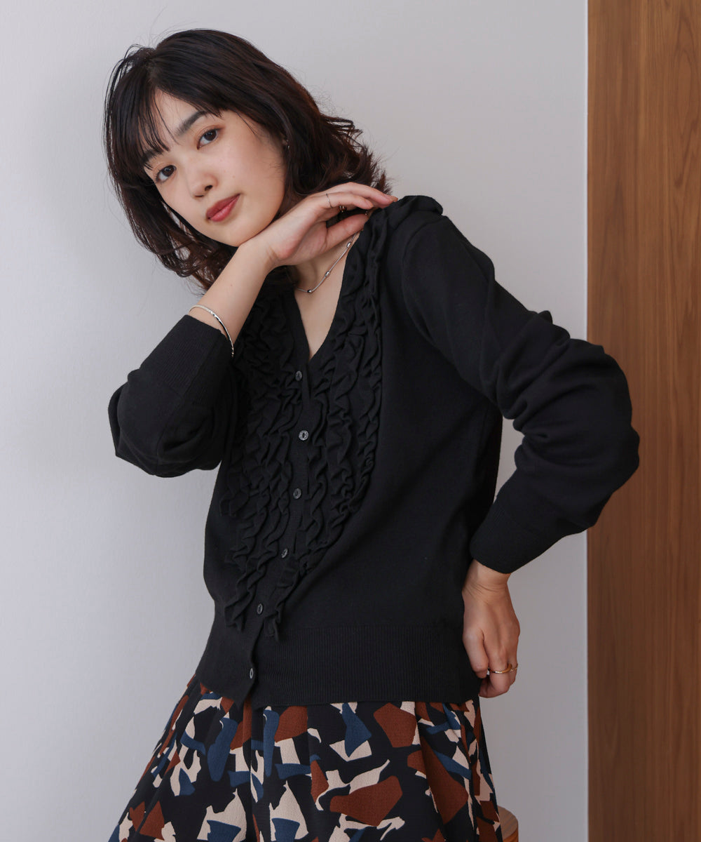 【WEB限定】フリルニットカーディガン