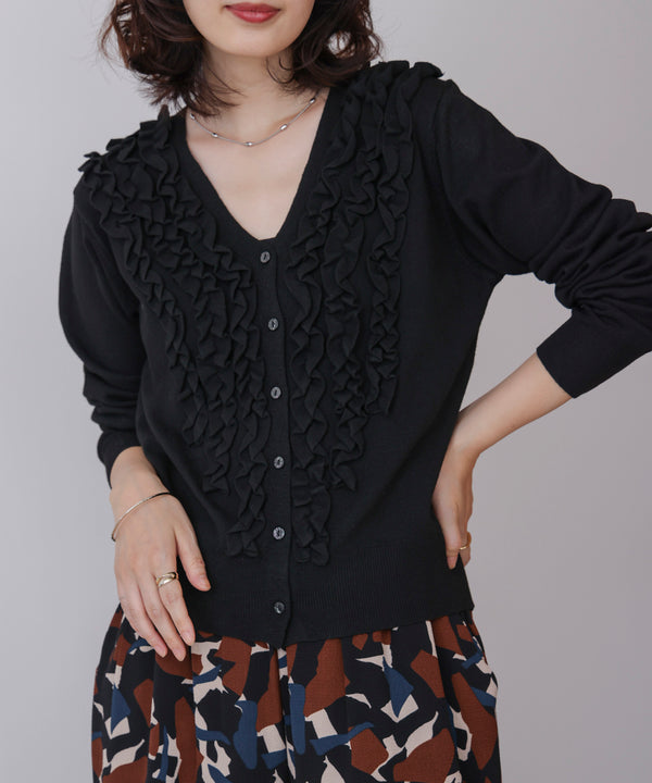 【WEB限定】フリルニットカーディガン