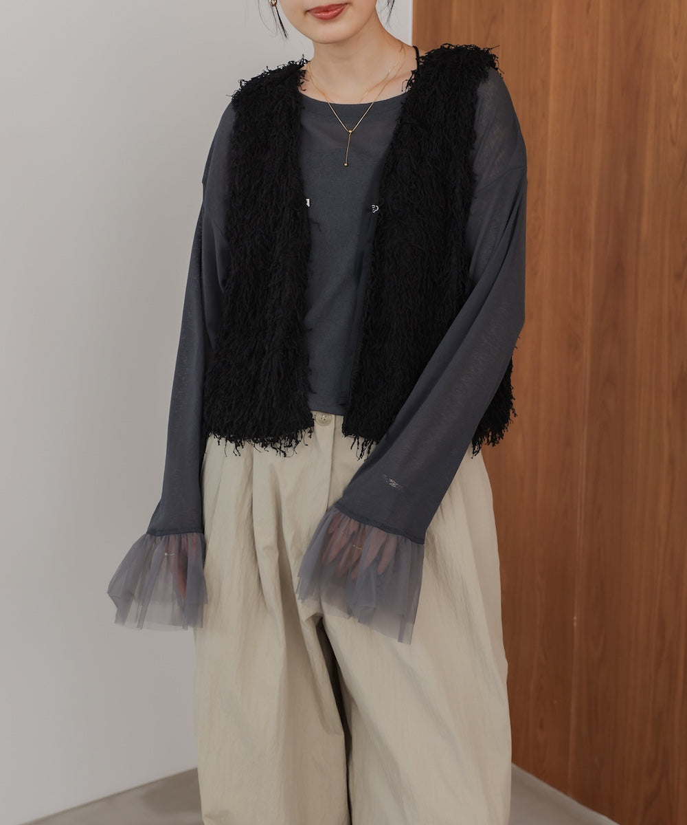 フェザーショートベスト