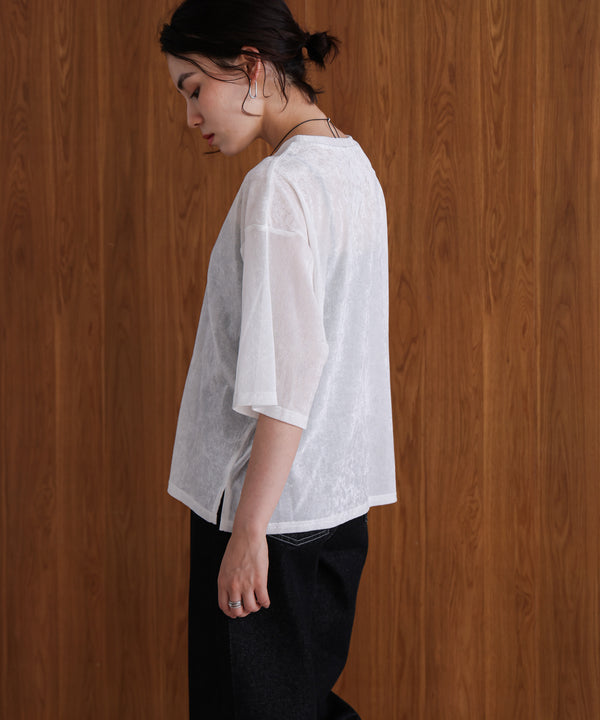 【WEB限定】シアーベロア五分袖Tシャツ