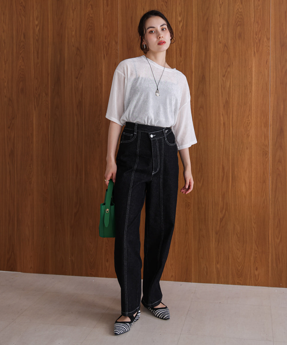 【WEB限定】シアーベロア五分袖Tシャツ