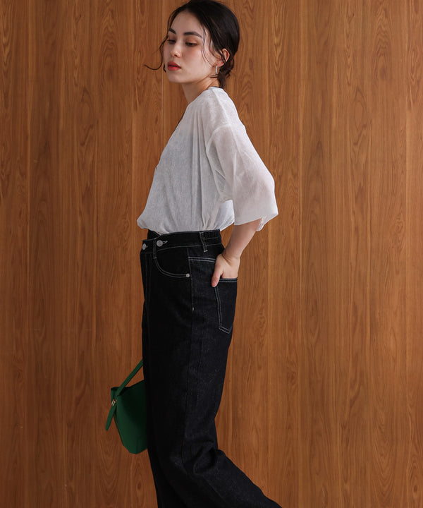 【WEB限定】シアーベロア五分袖Tシャツ