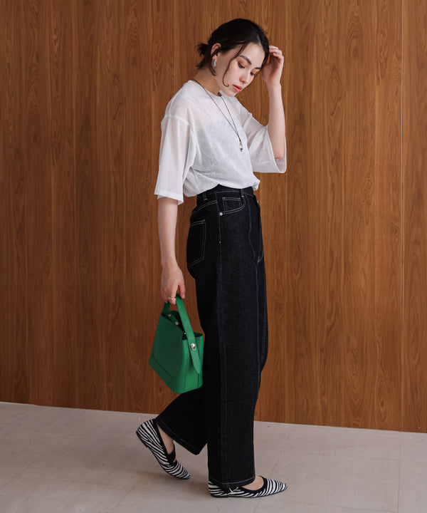 【WEB限定】シアーベロア五分袖Tシャツ