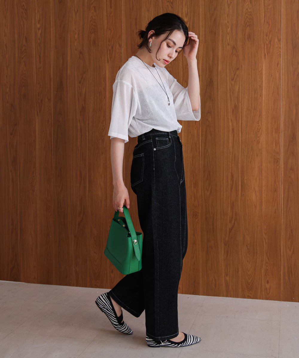 【WEB限定】シアーベロア五分袖Tシャツ