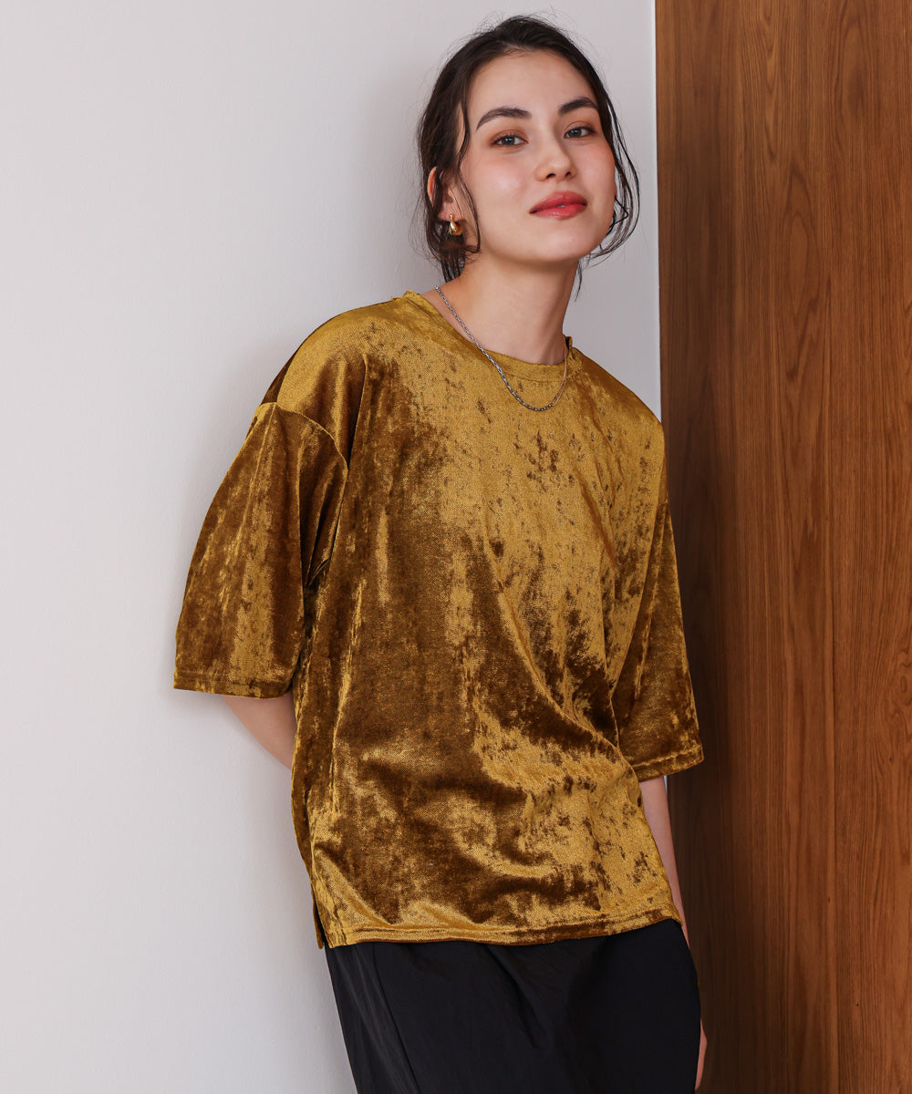 【WEB限定】シアーベロア五分袖Tシャツ